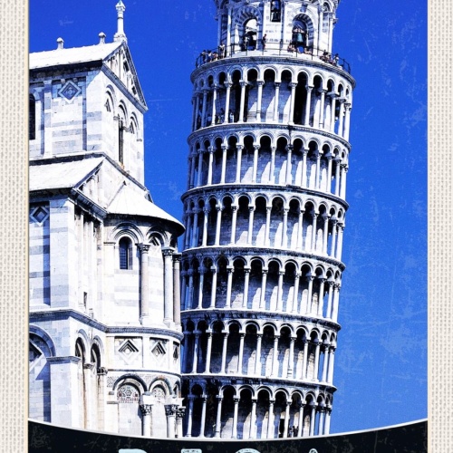 Schild Pisa Italy Italien Schiefer Turm Gebäude 12x18 20x30 30x40 Blech/Holz
