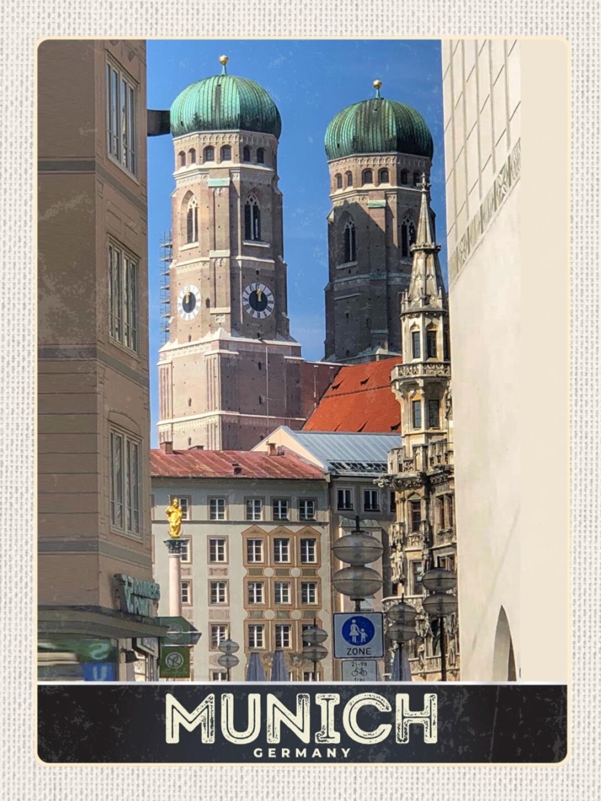 Schild Munich Germany München Frauenkirche D 12x18 20x30 30x40 Blech od. Holz