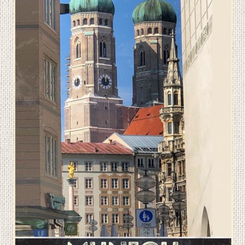 Schild Munich Germany München Frauenkirche D 12x18 20x30 30x40 Blech od. Holz