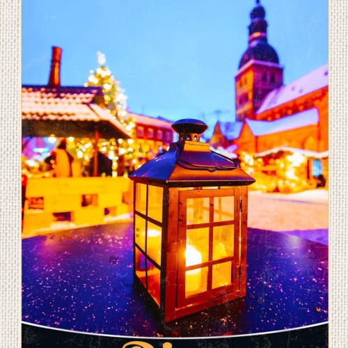 Schild Riga Latvia Lettland Laterne Markt 12x18 20x30 30x40 Blech od. Holz