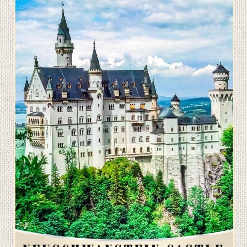 Schild Neuschwanstein Castle Schloss GER D 12x18 20x30 30x40 Blech od. Holz