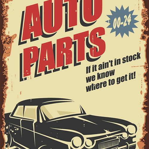 Schild Spruch Auto Parts Auto Ersatzteile Comic If it aint in stock we know  JW