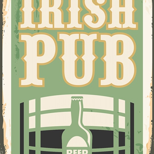 Schild Spruch Irish Pup Beer Bier Alkohol Comic JW