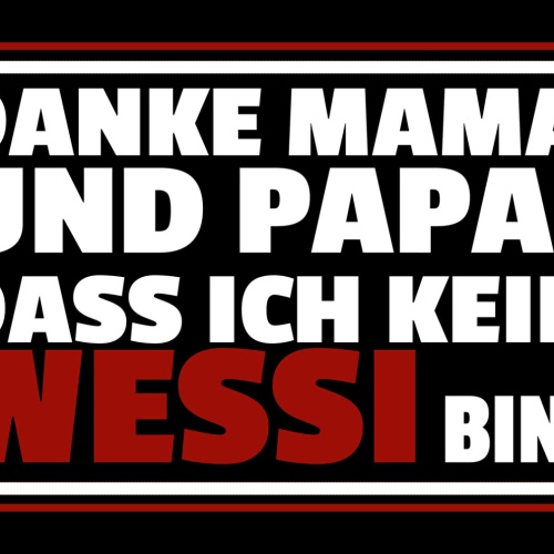 Schild Spruch Danke Mama Papa dass ich kein Wessi bin DDR JW