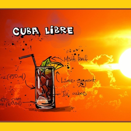 Schild Spruch Cuba Libre Rezept Alkohol JW