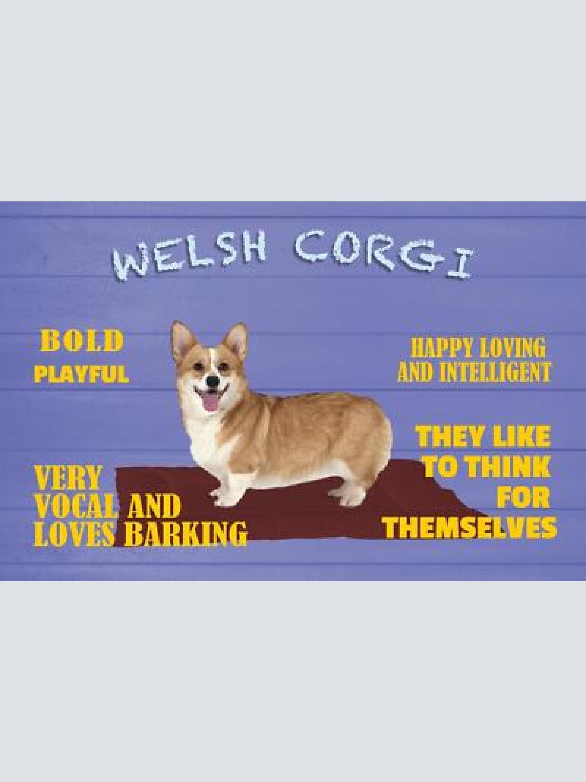 Schild spruch welsh corgi steckbrief playful verspielt hund jw