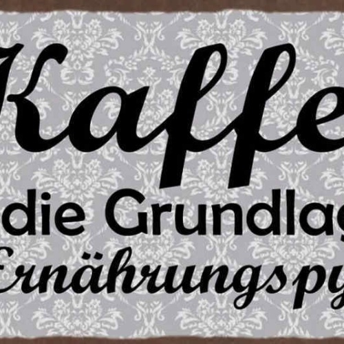 Schild Kaffee Ist Die Grundlage Meiner Ernährungspyramide 27x10 Blech od.Holz