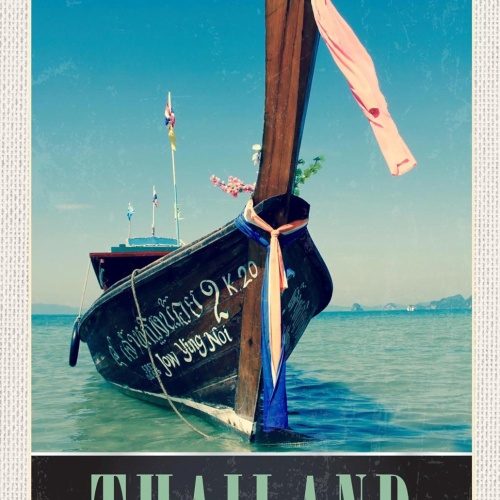 Schild Spruch Thailand Schiff Meer JW