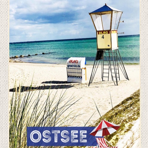 Schild Spruch Ostsee Deutschland Meer Strandkorb JW