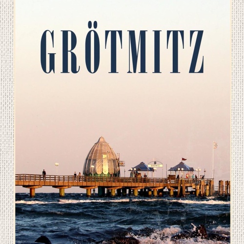 Schild Spruch Grötmitz Schleswig-Holstein Meer Steg JW