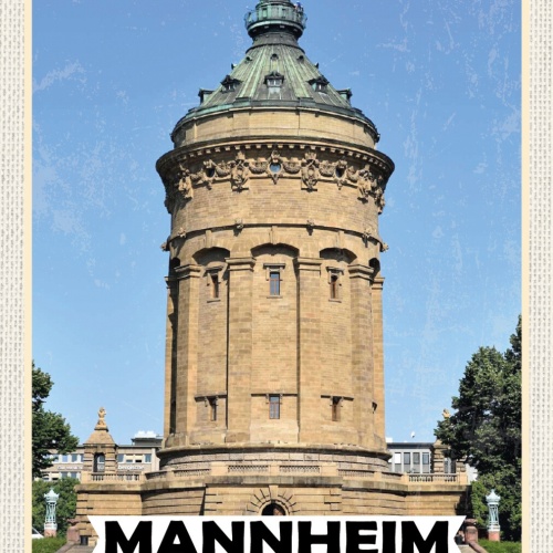 Schild Spruch Mannheim Deutschland Wasserturm JW