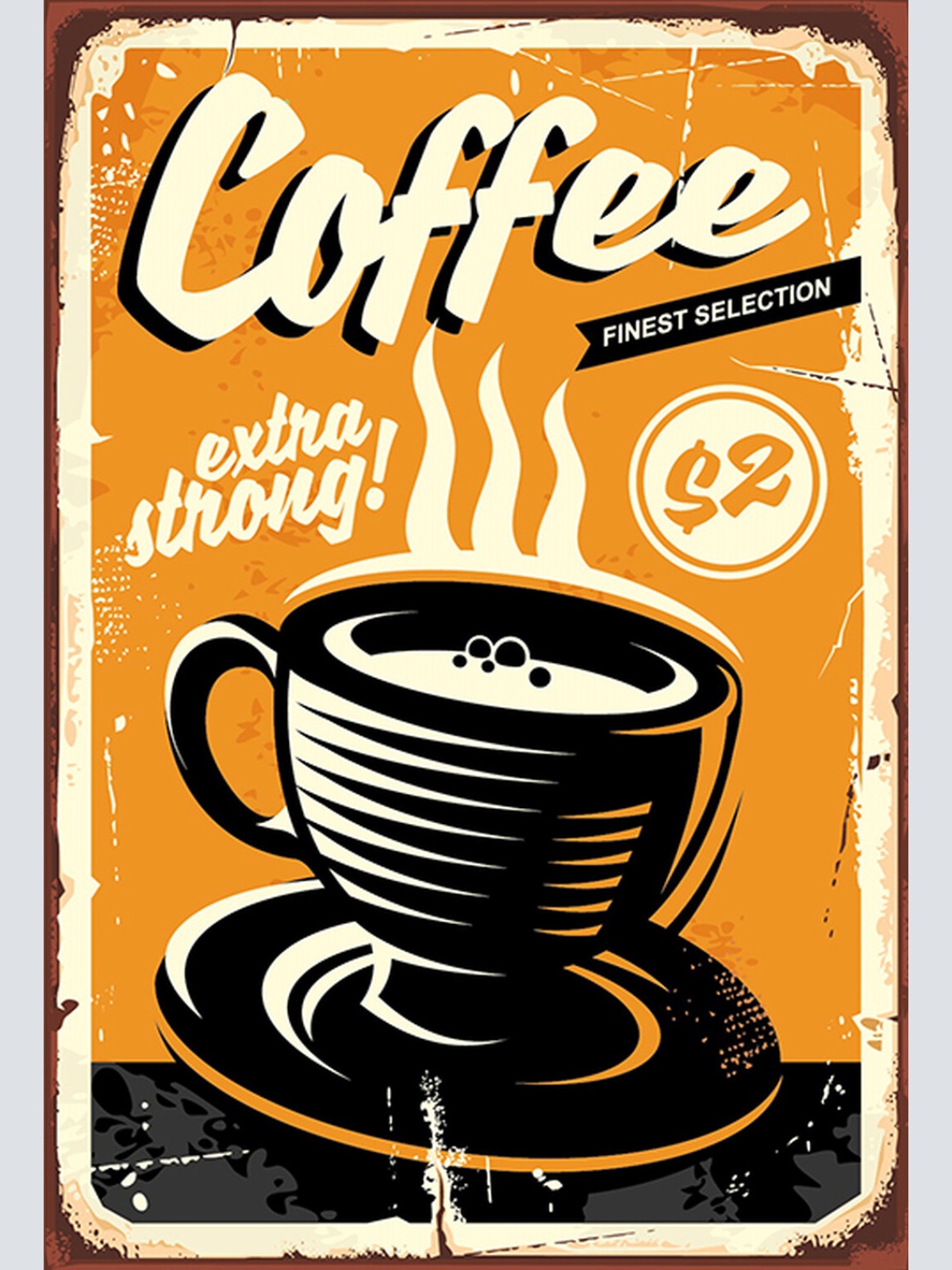 Schild Spruch Coffee Extra stron Kaffee Extra stark Essen Comic JW