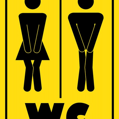 Schild Spruch WC Toilette Klo Strichmännchen JW