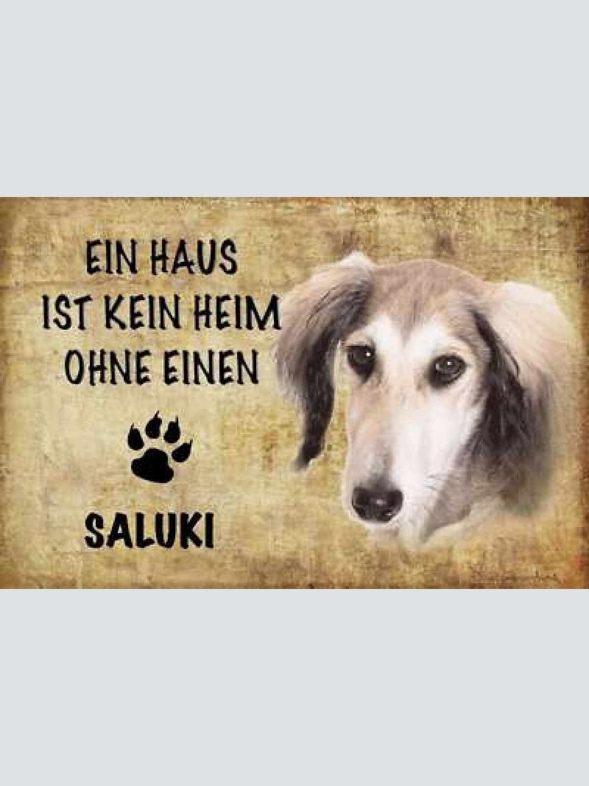 Schild spruch haus ist keine heim ohne saluki hund jw