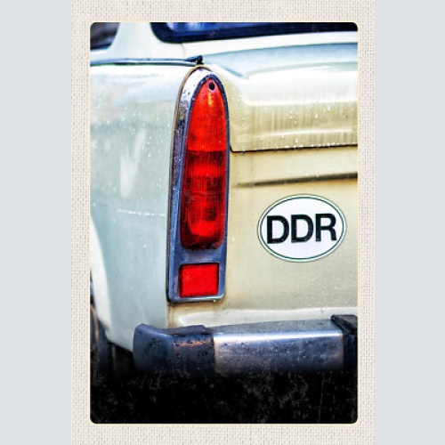 Schild Spruch DDR Trabant Auto Rücklicht JW