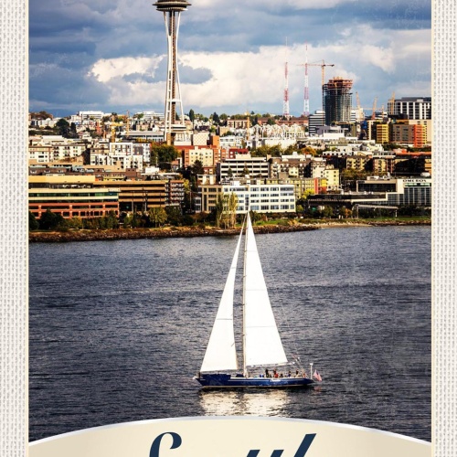 Schild Spruch Seattle USA Stadt Meer Schiff JW