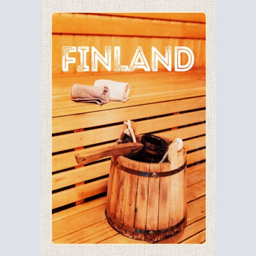 Schild Spruch Finland Finnland Sauna JW