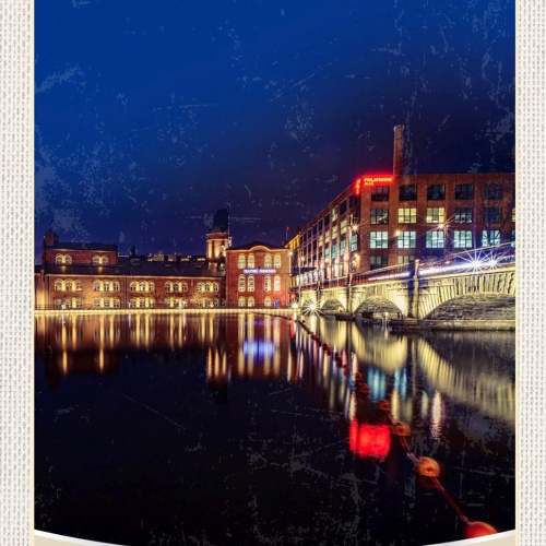 Schild Spruch Tampere Finland Finnland See Nacht JW