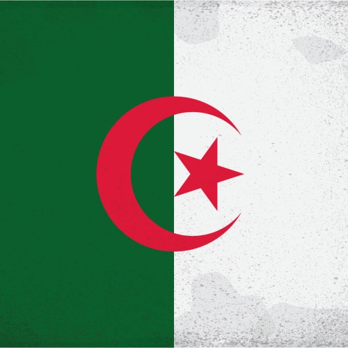 Schild Spruch Nationalflagge Algerien JW