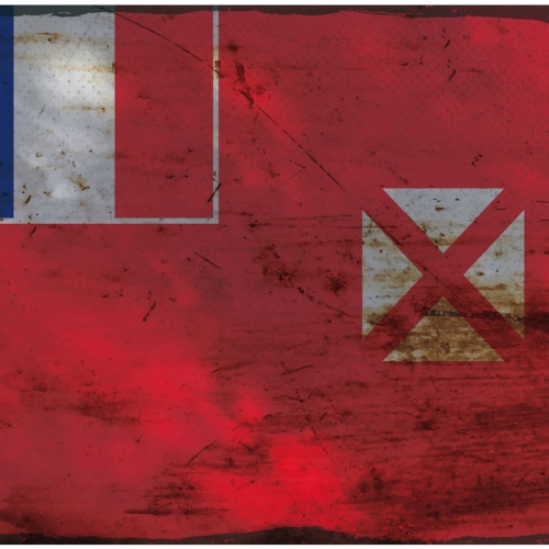 Schild Spruch Nationalflagge Wallis und Futuna JW