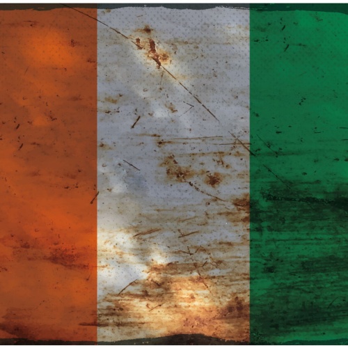 Schild Spruch Nationalflagge Elfenbeinküste JW