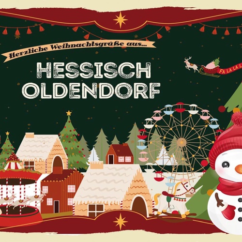 Schild Spruch Herzliche Weihnachtsgrüße aus Hessisch Oldendorf JW