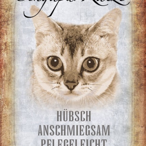 Schild Spruch Singapur Katze Steckbrief Hübsch Pflegeleicht JW