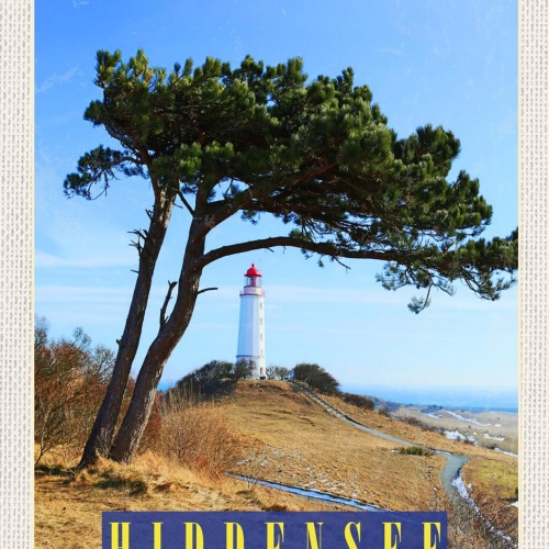 Schild Spruch Hiddensee Deutschland Strand Meer Leuchturm JW