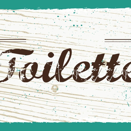 Schild Spruch Toilette JW