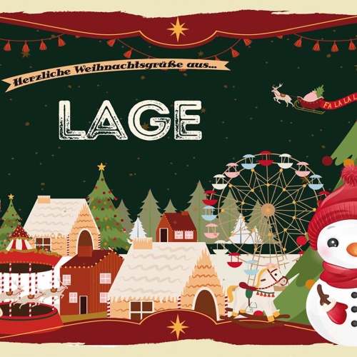 Schild Spruch Herzliche Weihnachtsgrüße aus Lage Comic Schneemann JW