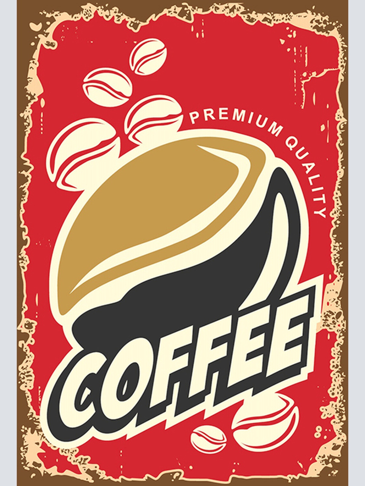 Schild Spruch Coffee Premium Quality Kaffee Essen Trinken JW