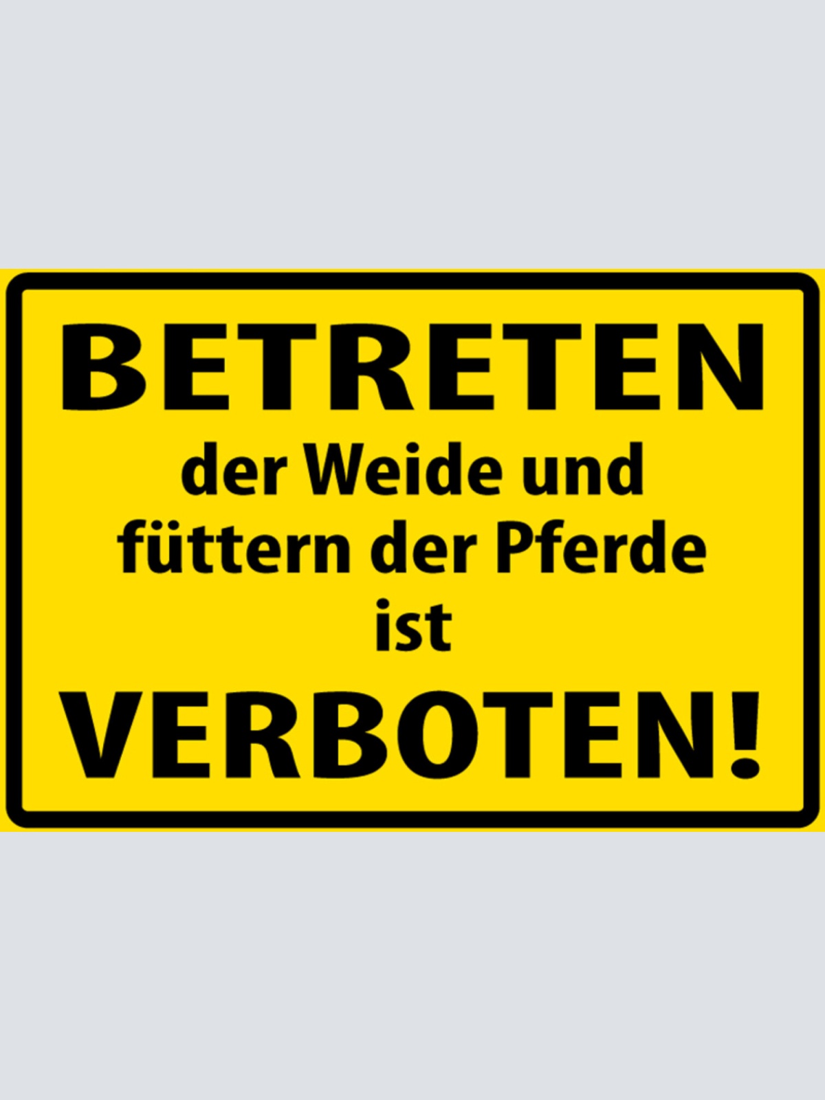 Schild Spruch Betreten der Weide Füttern der Pferde verboten Warnung JW