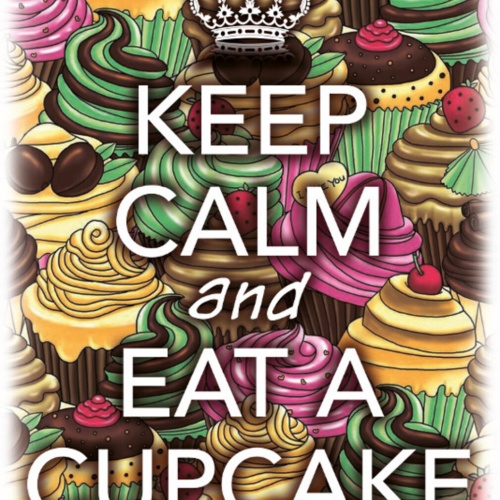 Schild Spruch Keep Calm and eat a cupcake Ruhig bleiben Kuchen essen JW