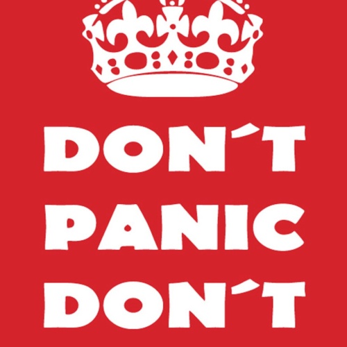 Schild Spruch Don't panic Don't panic Keine Panik Keine Panki JW