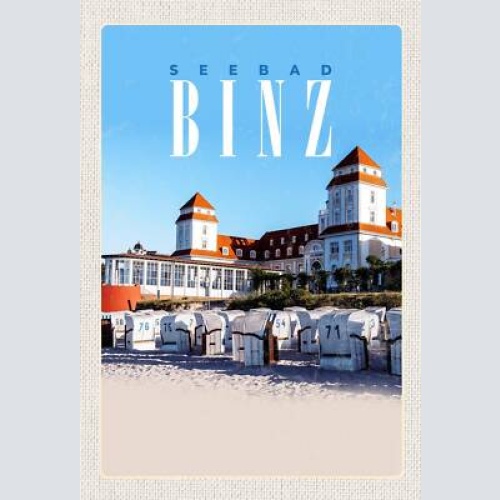 Schild spruch seebad binz strandhaus strandkörbe jw
