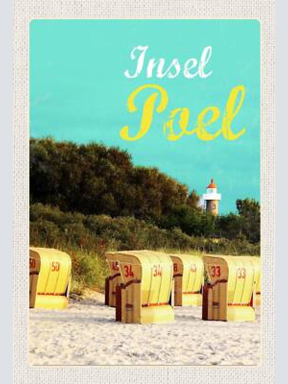 Schild spruch insel poel strandkörbe leuchtturm strand jw