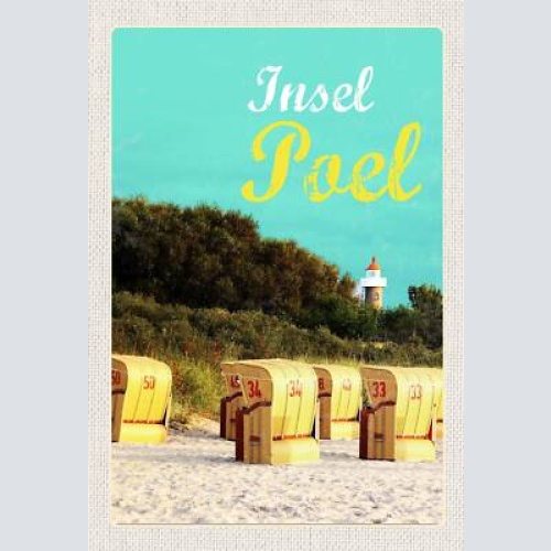 Schild spruch insel poel strandkörbe leuchtturm strand jw