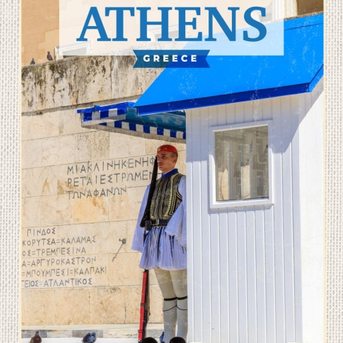 Schild Athens Greece Athen Griechenland Parlament 12x18 20x30 30x40 Blech/Holz