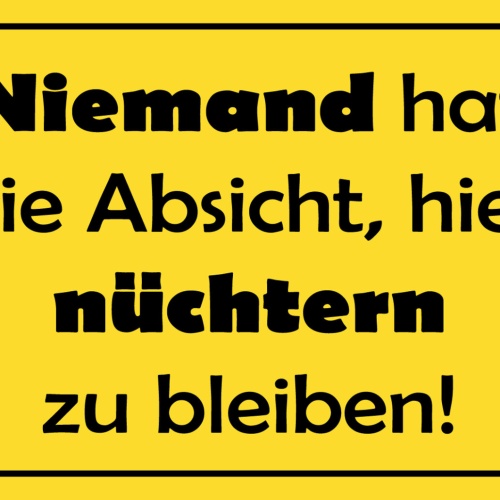 Schild Spruch Niemand hat Absicht hier nüchtern zu bleiben DDR Alkohol JW