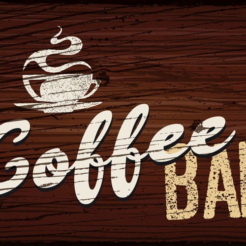 Schild Spruch Coffee Bar Kaffe Bar JW