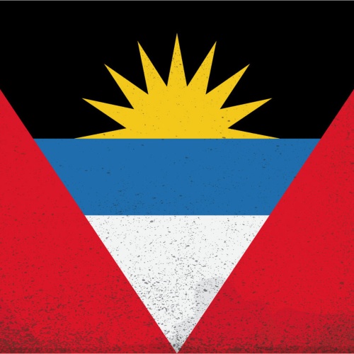 Schild Spruch Nationalflagge   Antigua und Barbuda JW