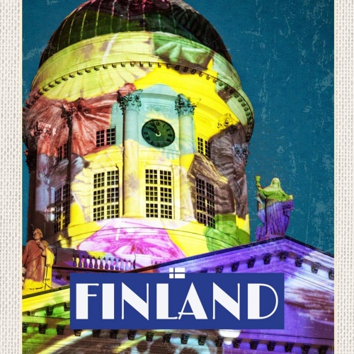 Schild Spruch Finland Finnland Gebäude JW