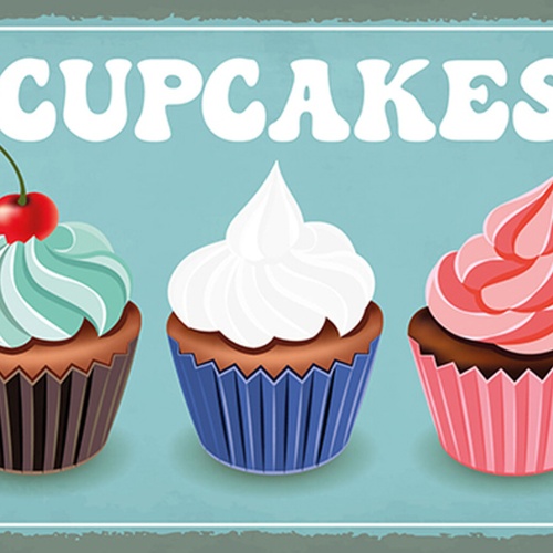 Schild Spruch Cupcakes Kuchen JW