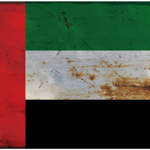 Schild Spruch Nationalflagge Vereinigte Arabische Emirate JW