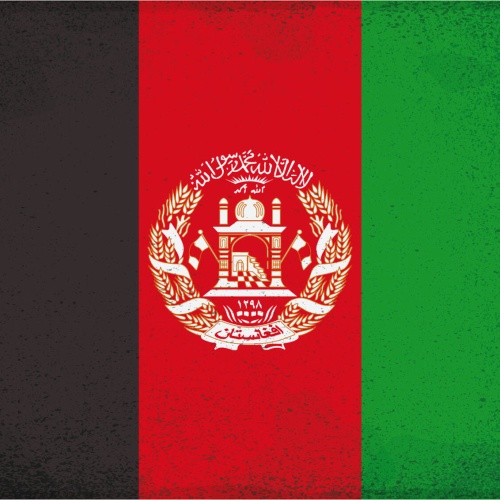 Schild Spruch Nationalflagge Afgahnistan JW