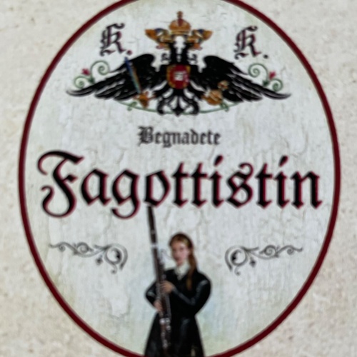 KuK Nostalgie Holzschild Begnadete Fagottistin Fagott Musikerin Musik Schild