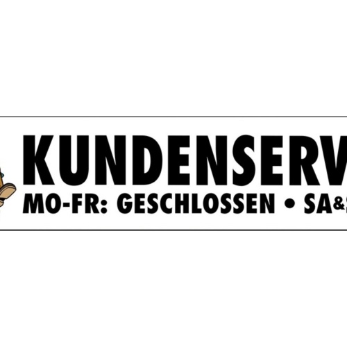 Schild Kunden Service Geschlossen Geschäft Firma Support 46 x 10 Blech od.Holz