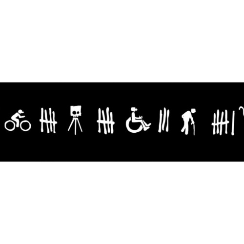 Schild Polizist Radfahrer Rollstuhl Fahrer Kinderwagen 46 x 10 Blech od. Holz