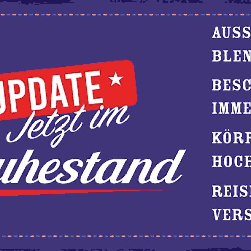 Schild Update Endlich Im Ruhestand Aussehen Rente Pension 27x10 Blech od.Holz