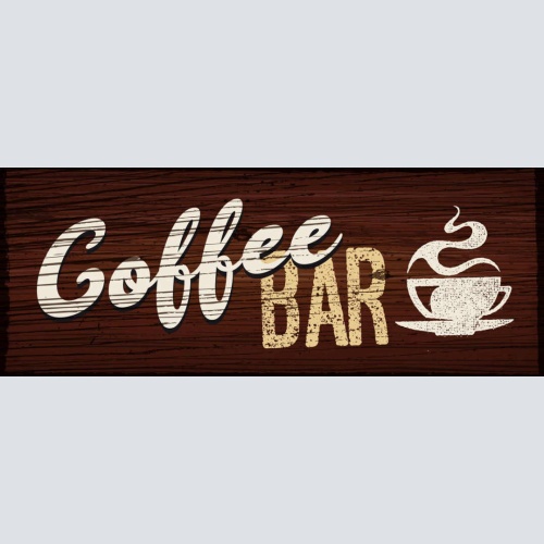 Schild Coffee Bar Kaffee Trinken Café Lokal Theke Diner 27x10 Blech od.Holz